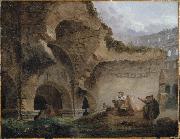 ROBERT, Hubert Washerwomen in the Ruins of the Colosseum